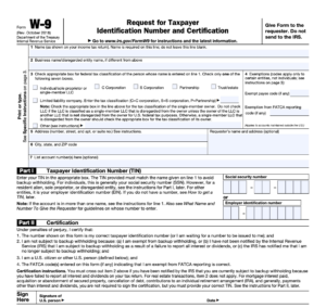 Blank W-9 Tax Form