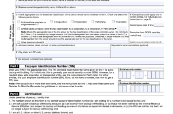 Blank W-9 Tax Form