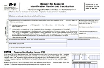 Downloadable W9 Tax Form 2021