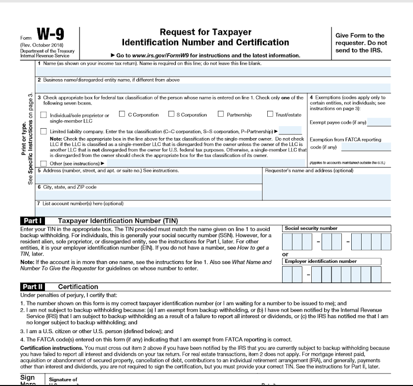 Blank W9 Form 2024 Irs Karil Marlena