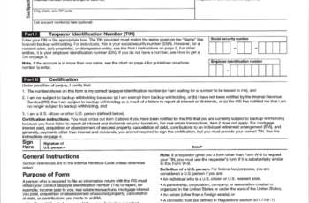 Irs W 9 Fillable Form Free