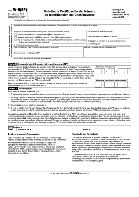 W 9 Form Pdf Spanish