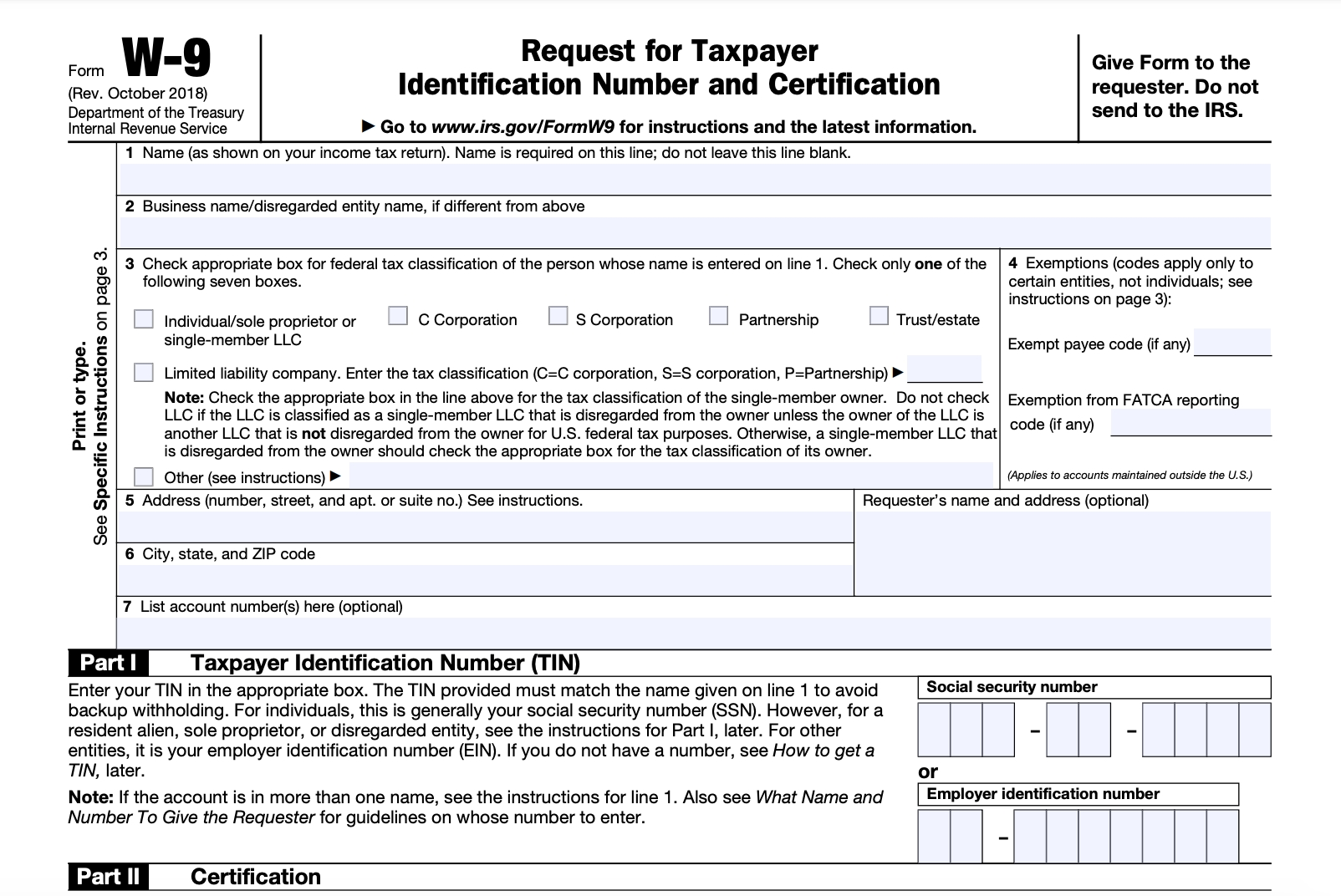 W 9 Irs Tax Form 2021