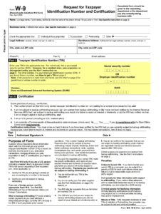 W9 Massachusetts Tax Form